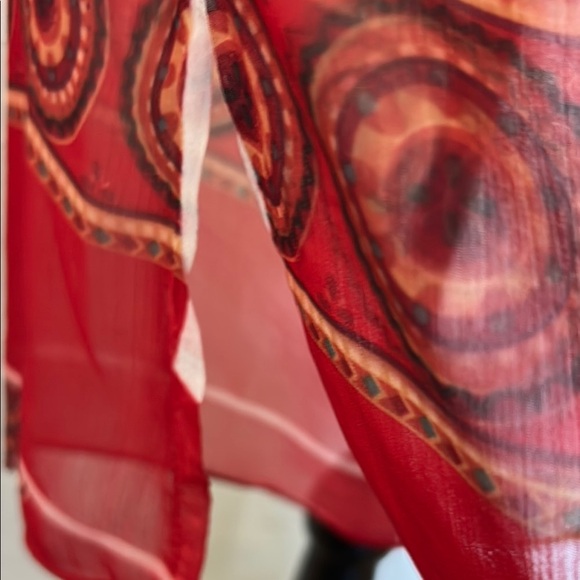 Red Graphic Embellished Blouse - Picture 3 of 3